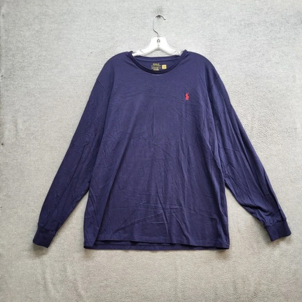 Polo‎ Ralph Lauren Men Shirt XL Blue Pony Embroidered Long Sleeve